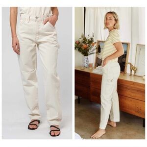 AMO Painterly Carpenter Straight Leg Pant in Natural